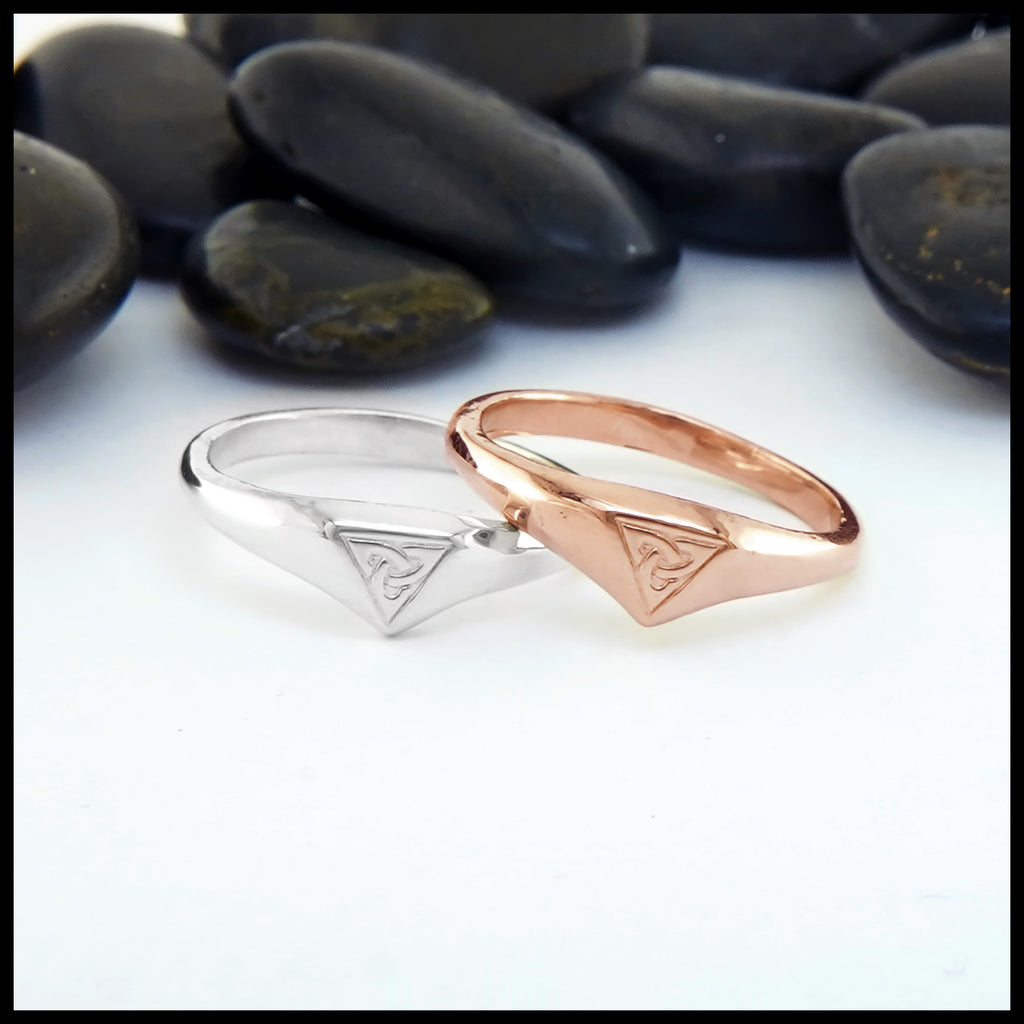 White Gold and Rose Gold Trinity Rings