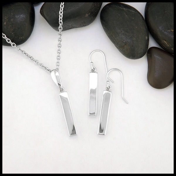 Cube Necklace and Earring Set