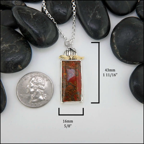Red Jasper Pumpkin Pendant | Walker Metalsmiths