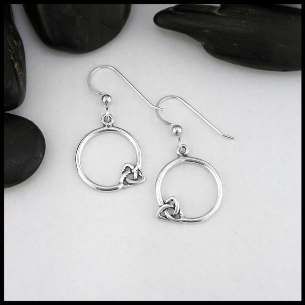 round trinity earrings