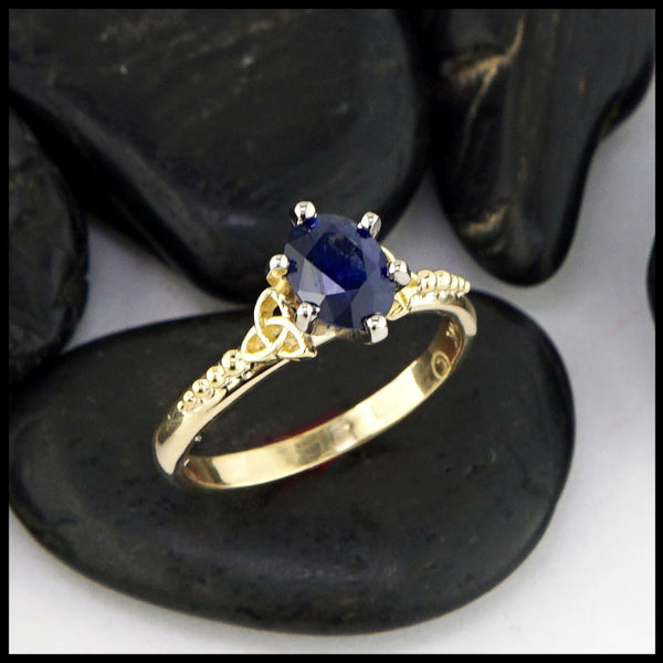 Trinity Knot Blue Sapphire Ring