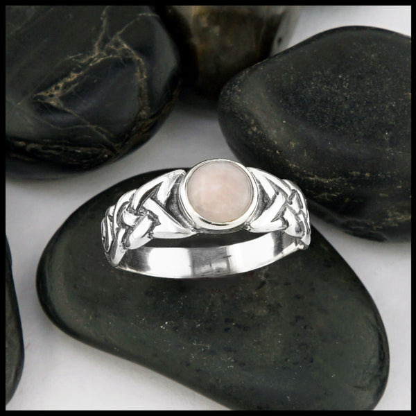 Limited Edition Ban Tigherna Celtic Ring with Rose Quartz