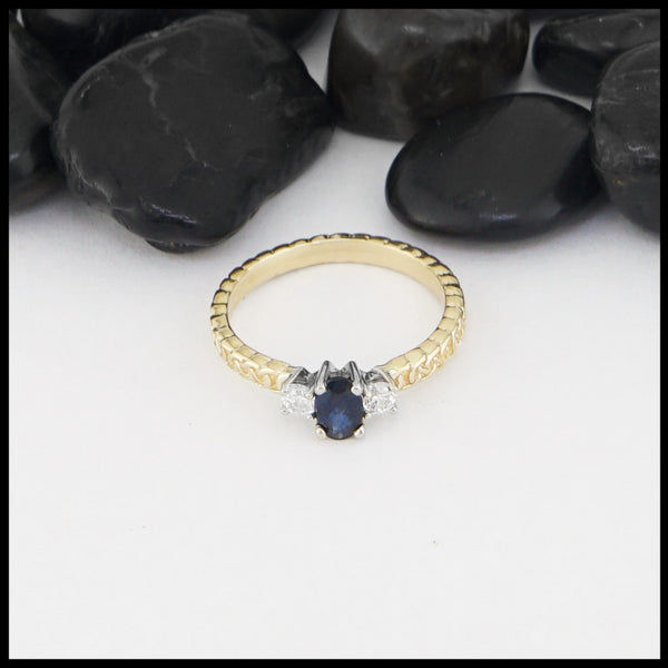 Sapphire and Diamond Josephine's Knot Ring