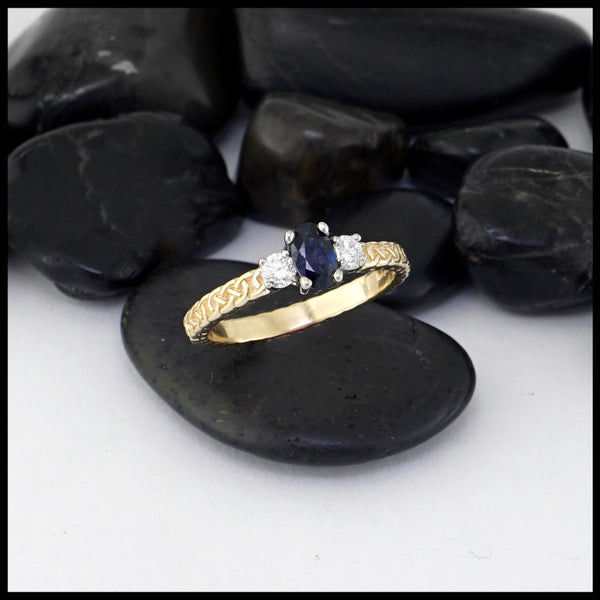 Sapphire and Diamond Josephine's Knot Ring