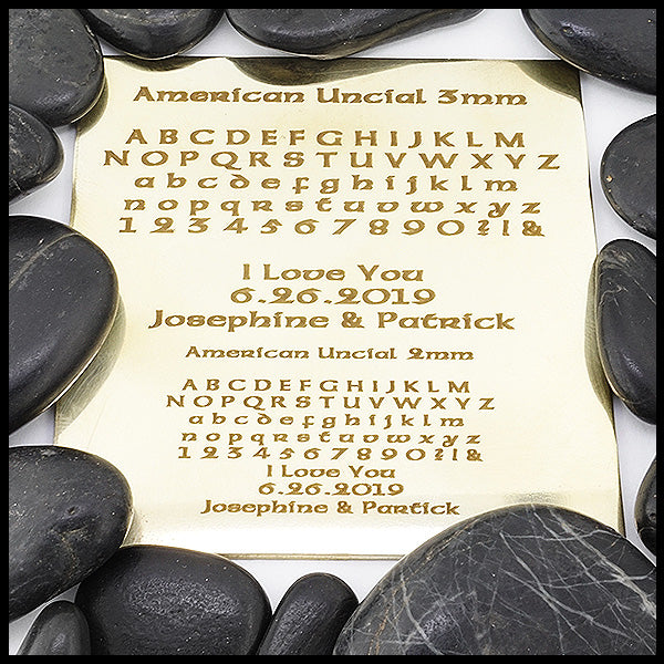 American Uncial example font 3mm and 2mm