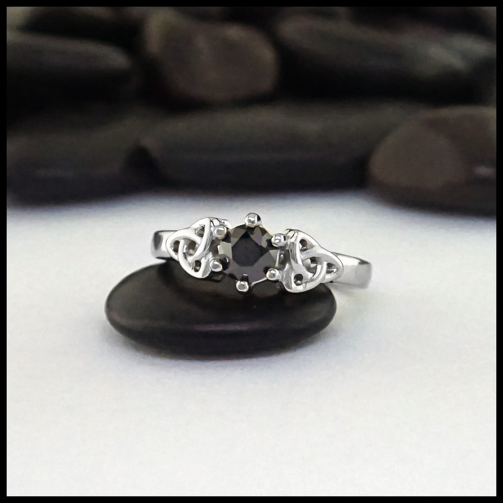 Trinity Knot Black Diamond Ring