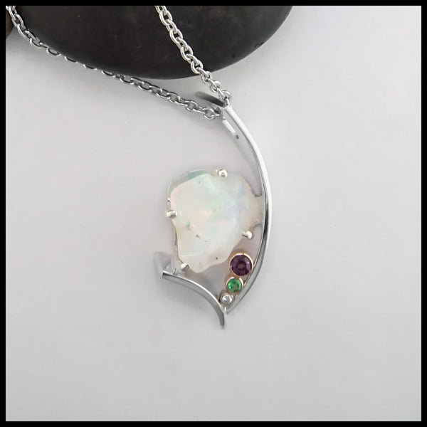 Rough Polished Opal Pendant