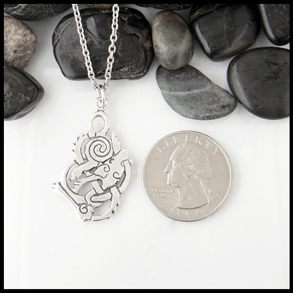 Celtic hound in Sterling silver