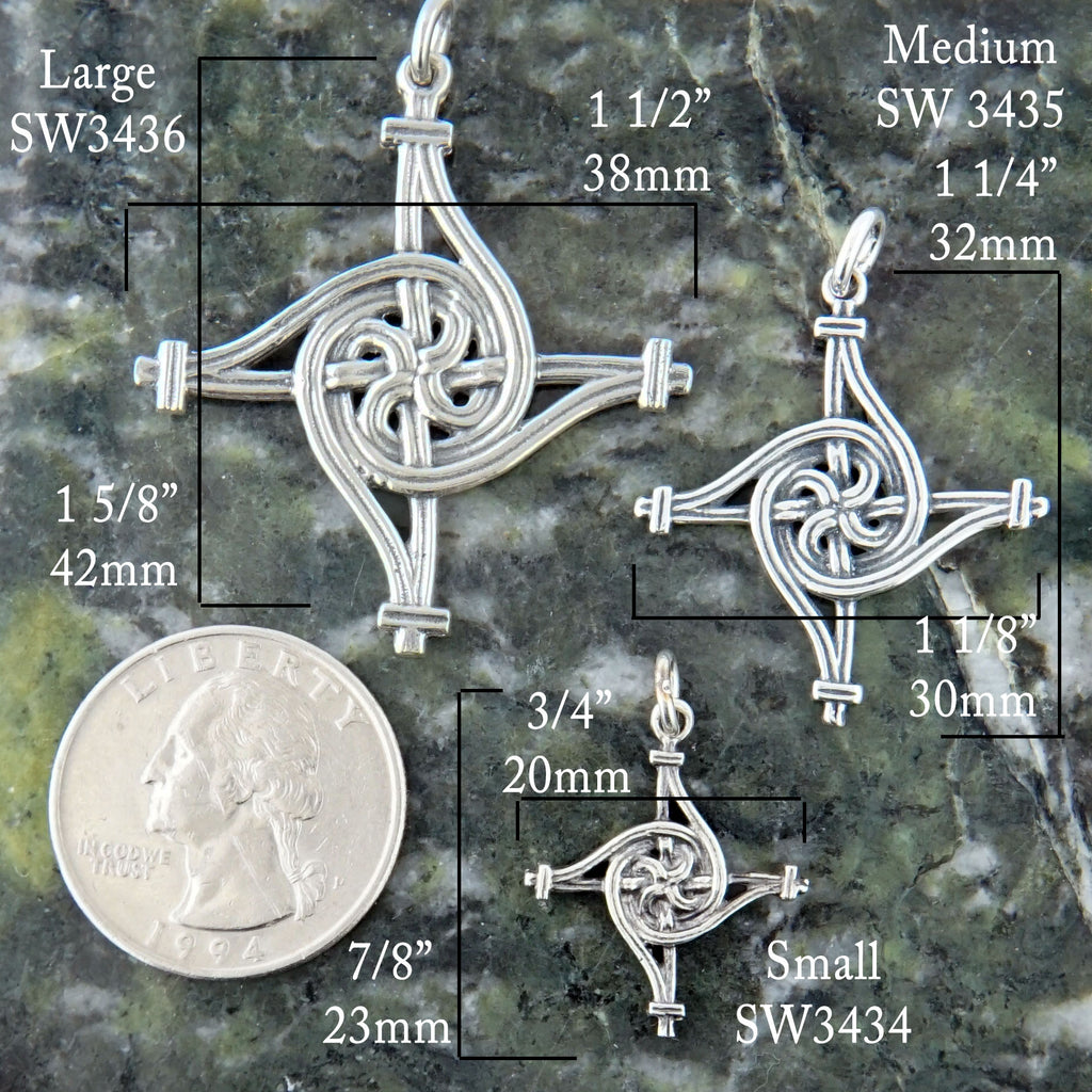 Measurements for Large, Medium, and Small St. Brigid's Spiral Cross