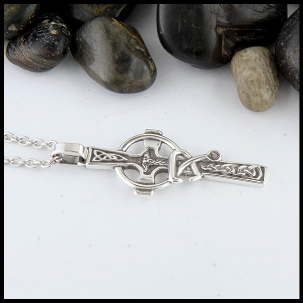 Small Celtic Caring Cross in Sterling Silver