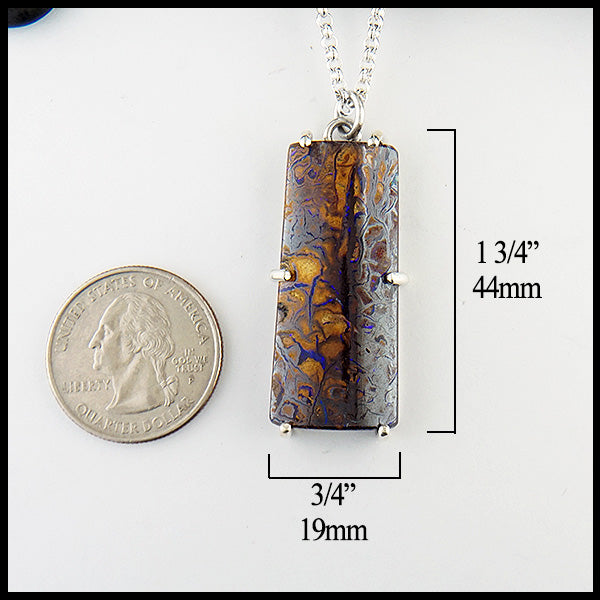 Pendant measures 3/4" by 1 3/4"