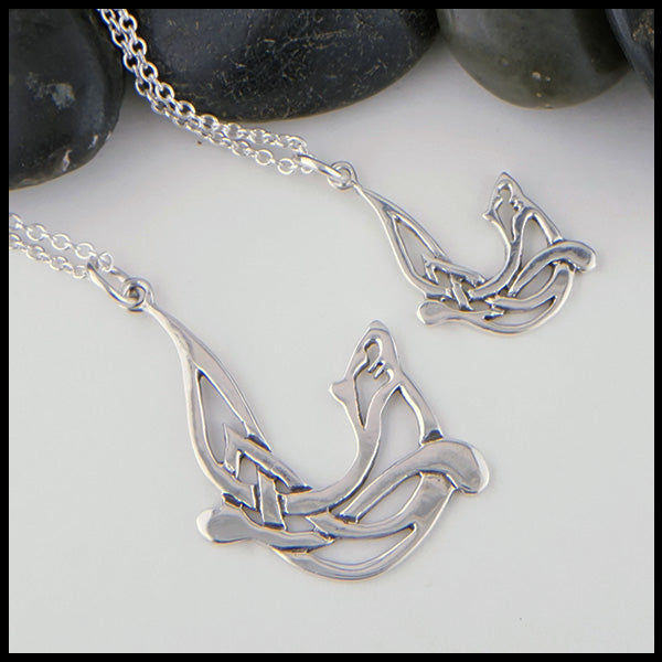 Silver Otter Necklace in two sizes 