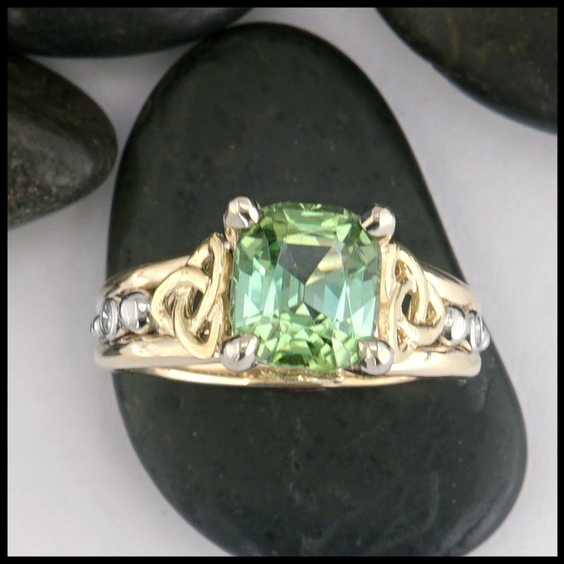 Trinity Knot Ring with Tourmaline