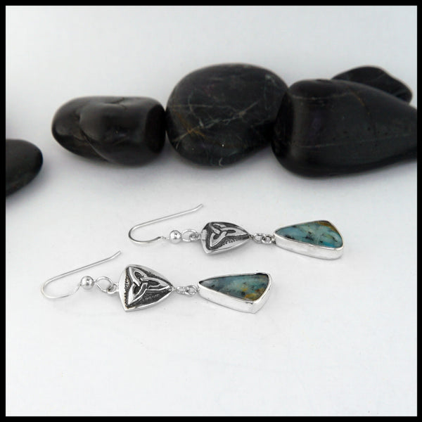 trinity shield earrings