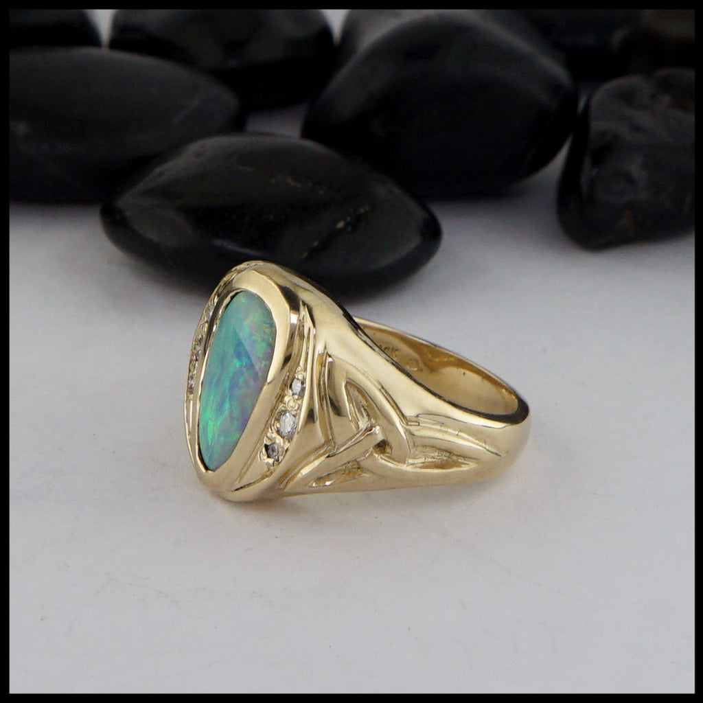 side view of opal ring 