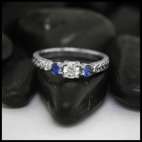 Diamond and Ceylon Sapphire Ring