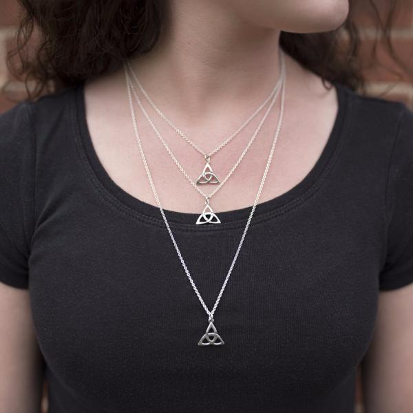 Triquetra pendant on 16", 18" and 24"  chain