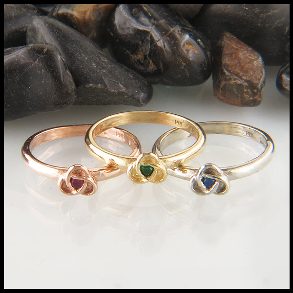 Celtic Trinity Knot Birthstone Ring in Gold