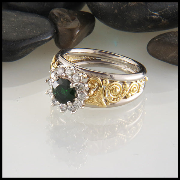 Tsavorite Celtic Engagement Ring