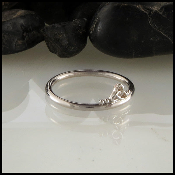 Celtic Stacking Ring in White Gold