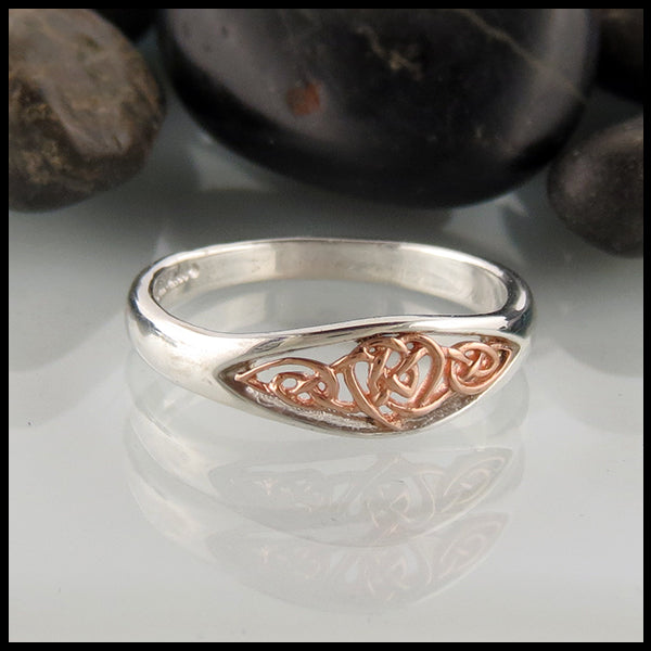Celtic Heart knot ring in Gold and Silver