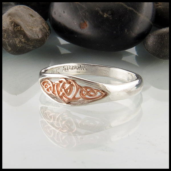 Brianna's Heart Knot Ring in Sterling Silver and Rose Gold