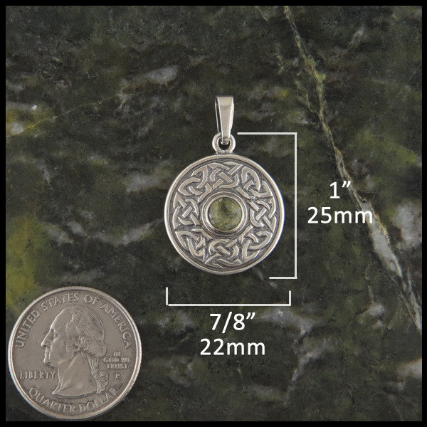 Wheel of Life pendant measures 1" by 7/8"