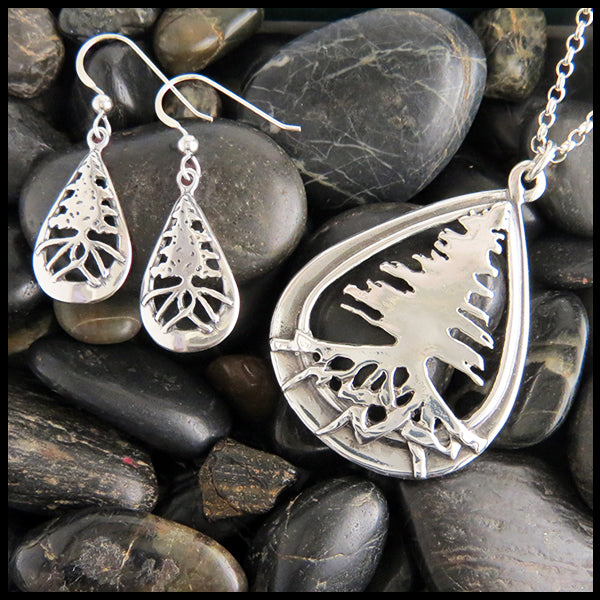 Celtic Tree Pendant and Earrings