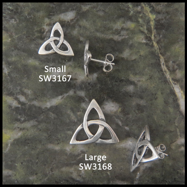 Sterling Silver drop or post trinity earrings