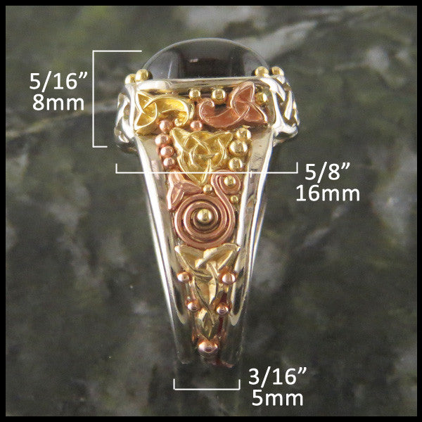 Cathedral Garnet Celtic Knot Custom Ring