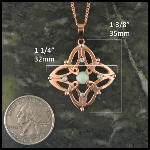 Pendant in Rose Gold with Opals and Diamonds