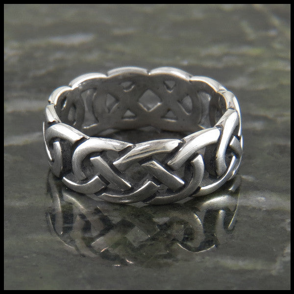 Open Josephine's Knot, Lover's Knot Celtic Ring Band in Sterling Silver