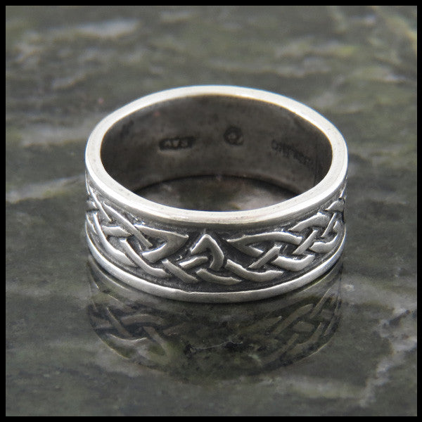 Trinity Knot Celtic Ring Band in Sterling Silver