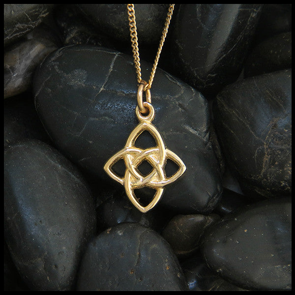 Celtic Knot Star Pendant in 14K Yellow, Rose and White Gold