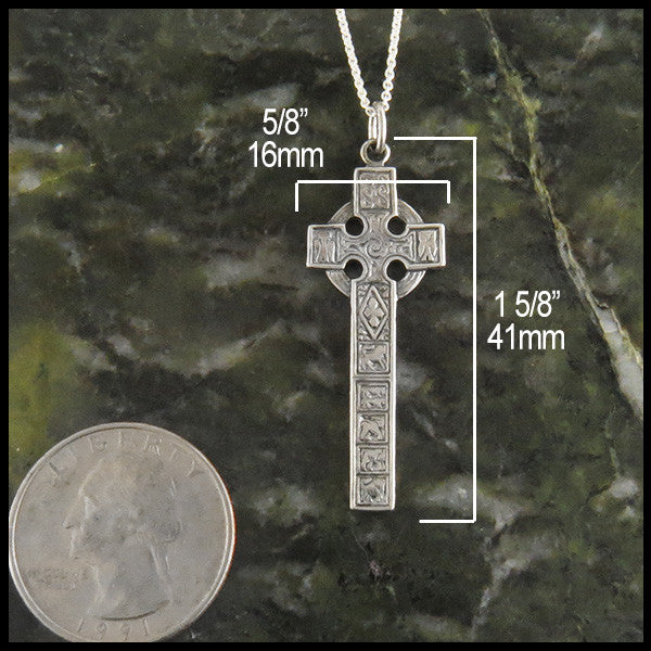 Traditional Celtic Cross Pendant 16mm x 41mm