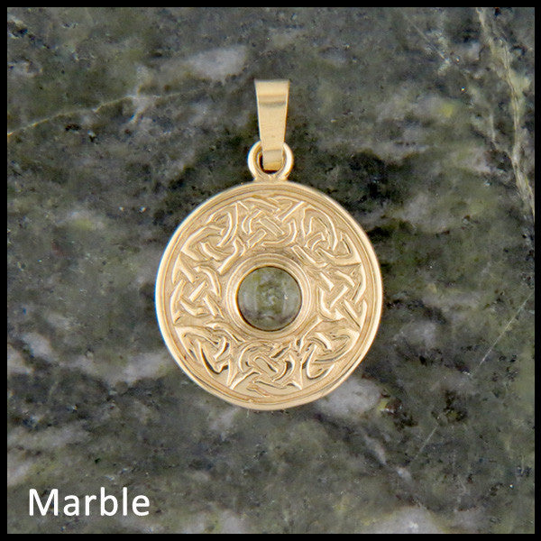 Wheel of life pendant in 14K Yellow, Rose and White Gold with gemstones