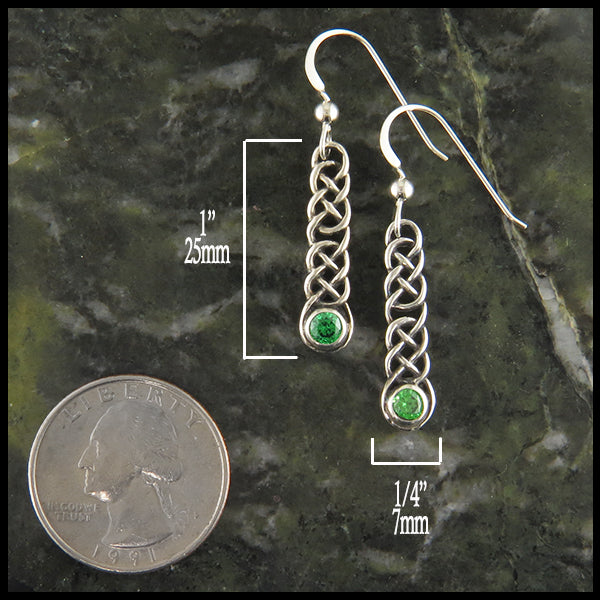 Celtic love knot birthstone earrings