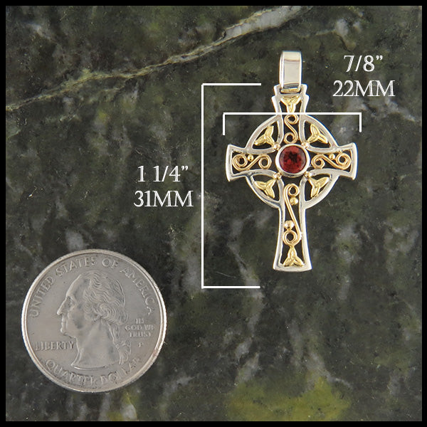 Custom Garnet Celtic Cross