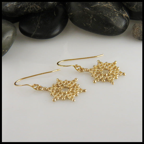 Profile view of Celtic Starlight Snowflake Earrings