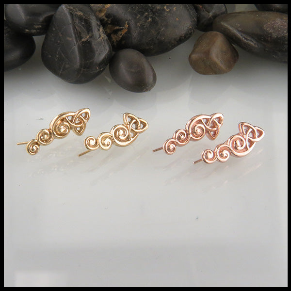 Celtic Ear Climbers in gold