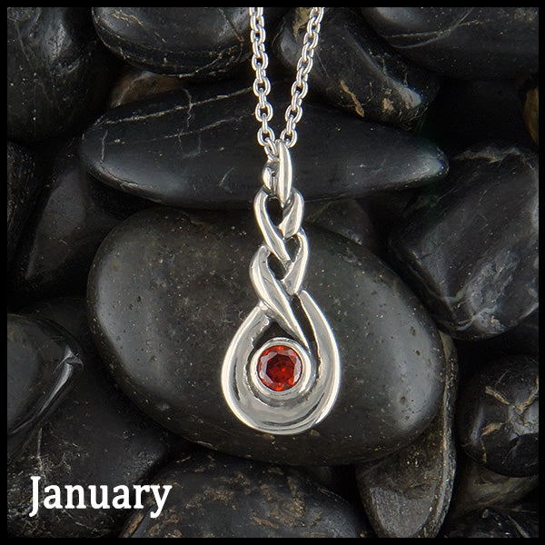 May Celtic Birthstone Pendant in Sterling Silver