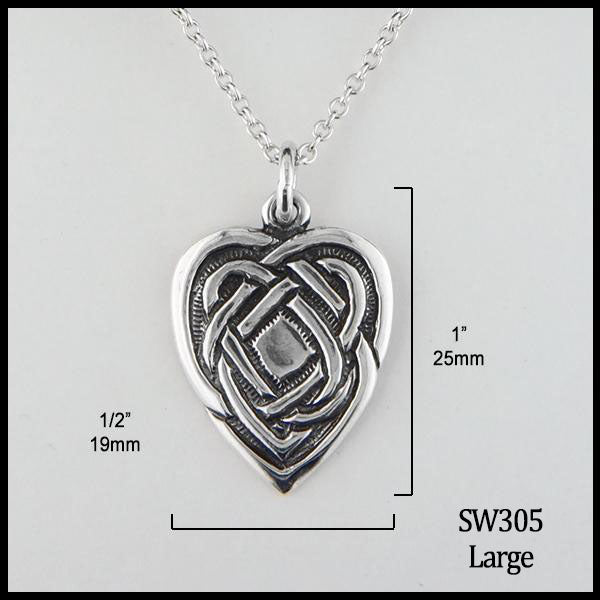 1/2 inch by 1 inch Large Maggie's Heart Pendant