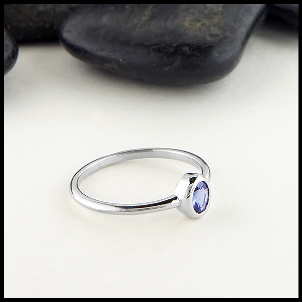 Ceylon sapphire ring in 14KW