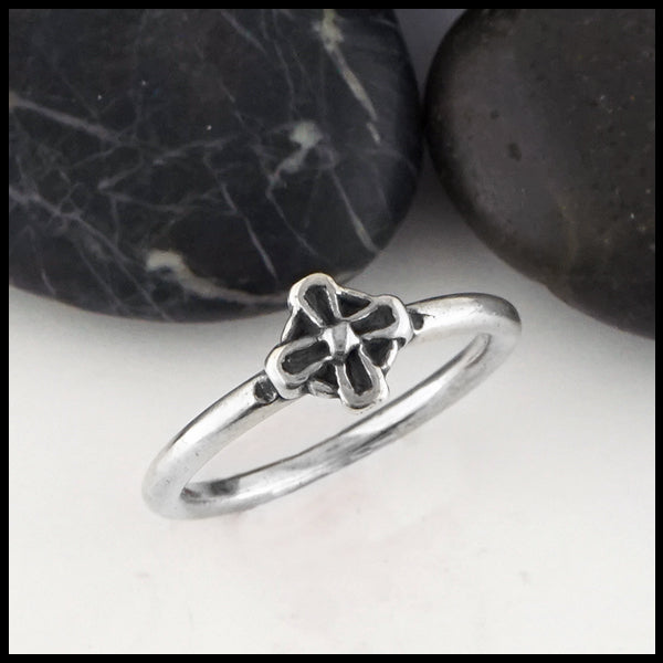 Cross Celtic Charm Stacking Ring