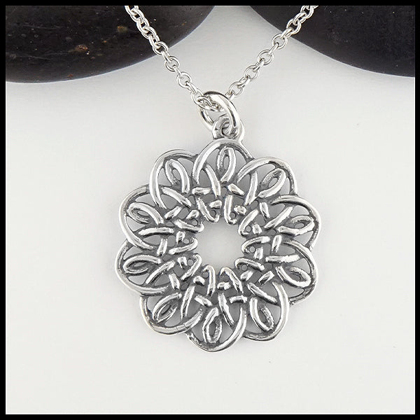 Large and Small Emily Celtic Knot Pendants in Silver
