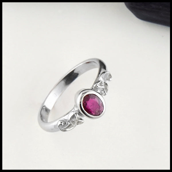 Celtic Knot Ring with Ruby