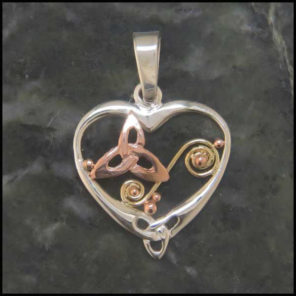 Celtic Heart pendants in Sterling Silver and Gold