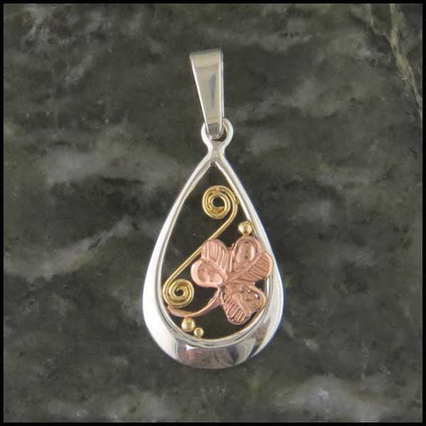 Celtic teardrop pendants in Sterling Silver and Gold