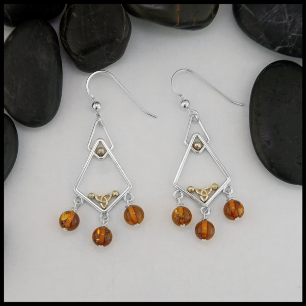 amber dangle earrings