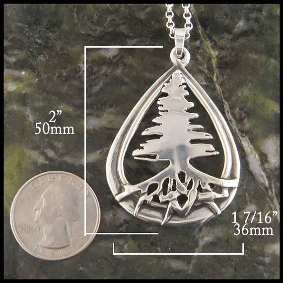 Celtic Pine Tree Pendant in Silver